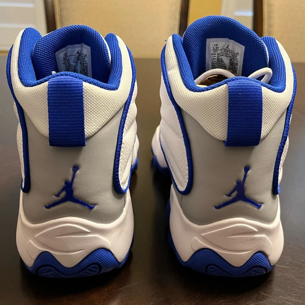 New Nike Air Jordan Pro Strong Basketball Sneaker White Blue Shoes Size US 5.5 - Picture 6 of 12